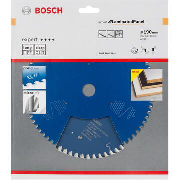 Bosch Panza fierastrau circular pentru panouri laminate, 190 x 30 x 2,6 mm, 60 dinti
