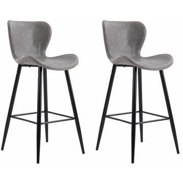 Heinner SET OF 2 BAR CHAIRS RETRO STYLE - GREY
