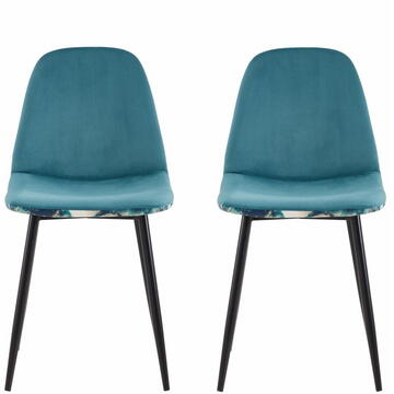 Heinner SET 2 SCAUNE CATIFEA JAQUARD- BLUE