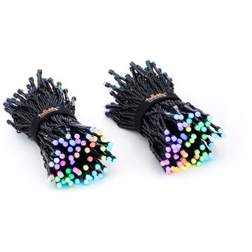 Instalatie luminoasa pentru Craciun cu WiFi , Google Assistant si Alexa , 250 LED, Twinkly generatia II,16 milioane de culori, 20.5 metri, controlabila de pe smartphone, pentru interior sau exterior