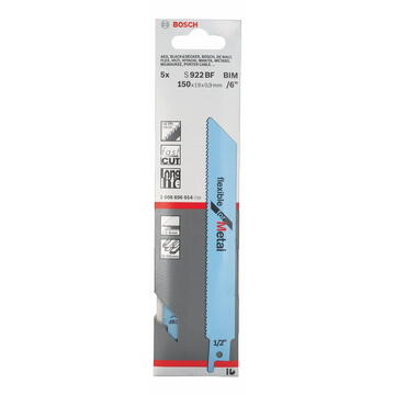 Bosch Set 5 lame de fierastrau sabie pentru metal/tabla, lungime 100 mm