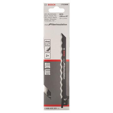Bosch Set lame de fierastrau sabie pentru izolatii, 150 mm, 2 buc