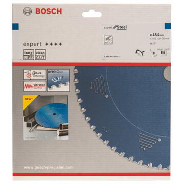 Bosch Panza de fierastrau circular pentru otel, 184 x 20 x 2.0 mm, 48 dinti