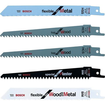 Bosch Set de lame de ferăstrău fără fir pentru lemn/metal, 5 buc