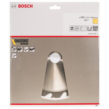 Bosch Lamă circulară pentru fierăstrău, 235 x 30/25 x 2.8 mm, 16 dinți