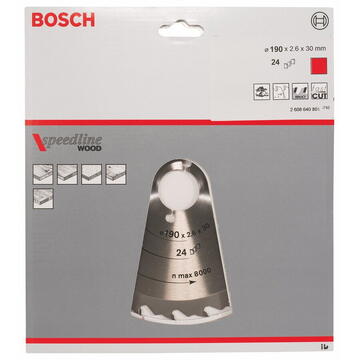 Bosch Disc de fierastrau circular pentru lemn, 190 x 30 mm