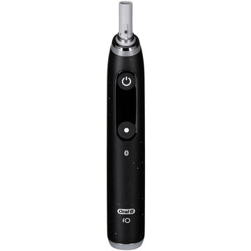 Periute de dinti clasice Braun Oral-B iO10 cu incarcator iOSense, 7 moduri, 1 capat, Suport rezerve, Trusa de calatorie cu incarcator, Negru