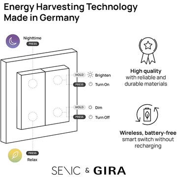 Intrerupator inteligent Senic 100138, Wireless, 2400 MHz, Alb