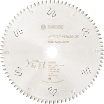 Bosch Panza fierastrau circular, multimaterial, 254 x 30 x 2.3 mm, 80 dinti