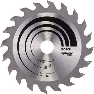 Bosch Panza de fierastrau circular pentru lemn, 140 x 20/12.7 x 2.4 mm, 20 dinti