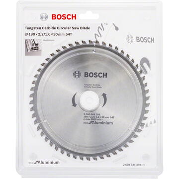 Bosch Disc circular pentru aluminiu, 190 x 30 x 1.6 mm, 54 dinti