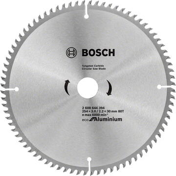 Bosch Disc de ferastrau circular pentru aluminiu, 254 x 30 x 3 mm, 80 dinti