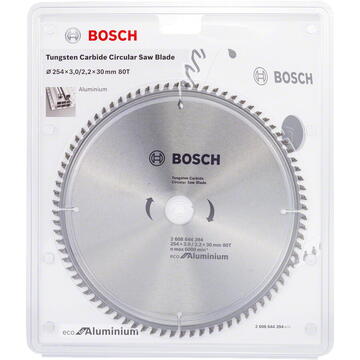 Bosch Disc de ferastrau circular pentru aluminiu, 254 x 30 x 3 mm, 80 dinti