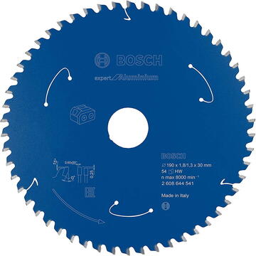 Bosch Lama de fierastrau circular pentru aluminiu, 190 x 30 x 1,8/1,3 mm, 54 dinti