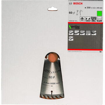 Bosch Panza fierastrau circular, lemn, 250 x 30 x 3.2 mm, 60 dinti