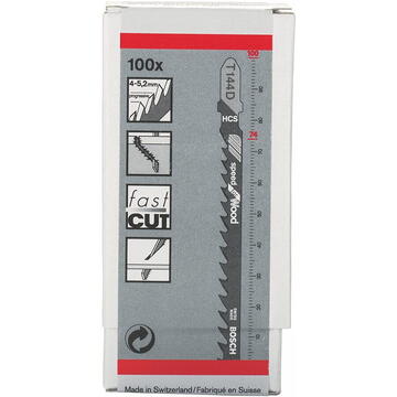 Bosch Set panze de fierastrau pentru lemn, lungime 100 mm, 100 buc