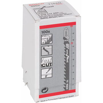 Bosch Set panze de fierastrau pentru lemn, lungime 100 mm, 100 buc