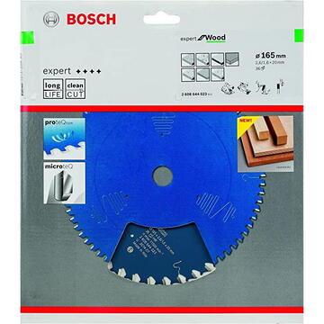Bosch Panza de fierastrau circular pentru lemn, 165 x 20 x 2.6 mm, 36 dinti