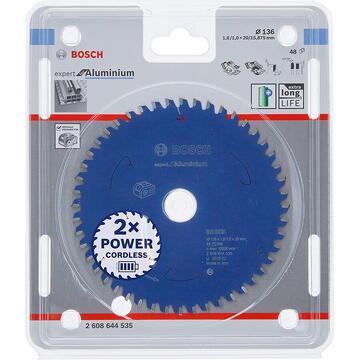 Bosch Lama fierastrau circular pentru aluminiu, 136 x 20 x 1,6/1 mm, 48 dinti