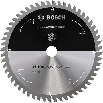 Bosch Panza de fierastrau circular pentru aluminiu, diametru 190 x 20 mm, 56 dinti