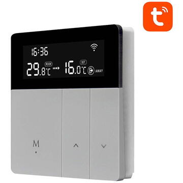 Termostat SMART Avatto WT50 3A Wi-Fi Tuya, Negru / Gri