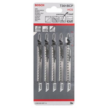 Bosch Set panze de fierastrau vertical pentru lemn, 5 buc
