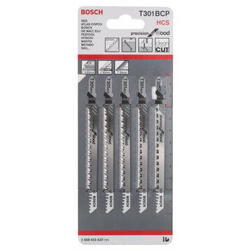 Bosch Set panze de fierastrau vertical pentru lemn, 5 buc