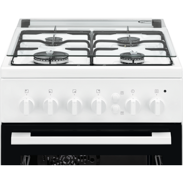 Electrolux LKG504000W, Gaz, 4 arzatoare, Autocuratare catalitica, Aprindere integrata plita, Grill electric, 50 cm, Alb
