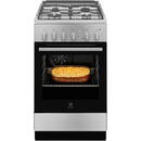 Electrolux LKG504000X, Gaz, 4 arzatoare, Autocuratare catalitica, Aprindere integrata plita, Grill gaz, 50 cm, Inox