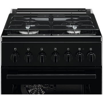Electrolux LKK520002K, 4 arzatoare, Grill, Aprindere electrica, 50 cm, Negru