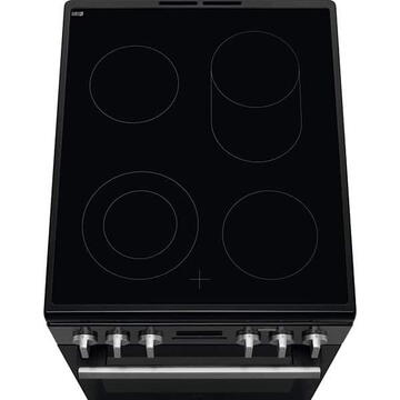Electrolux LKR564200K, Vitroceramica, 4 zone de gatit, Cuptor electric multifunctional, SteamBake, AirFry, Autocuratare catalitica, Grill electric, Clasa A, 50 cm, Negru
