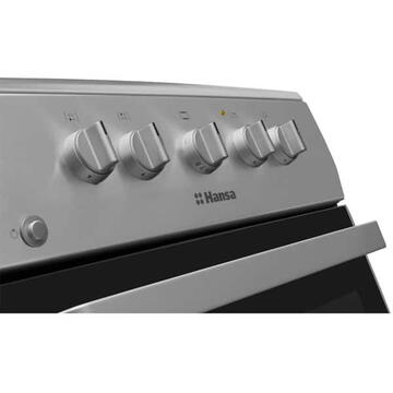 Hansa FCGX58099, 50x60 cm, 4 arzatoare, plita gaz, cuptor gaz, 2 functii, 58 l, gril, aprindere electrica cuptor si plita, inox