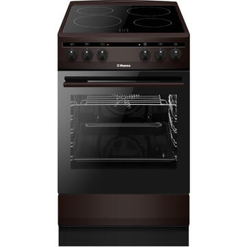 Hansa Aragaz cu plita vitroceramica, 4 zone de gatit, Electric, Grill, Indicator caldura reziduala, Clasa A, 50 cm, Negru