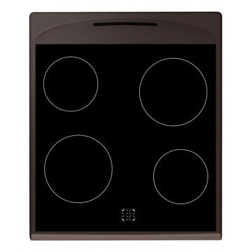 Hansa Aragaz cu plita vitroceramica, 4 zone de gatit, Electric, Grill, Indicator caldura reziduala, Clasa A, 50 cm, Negru