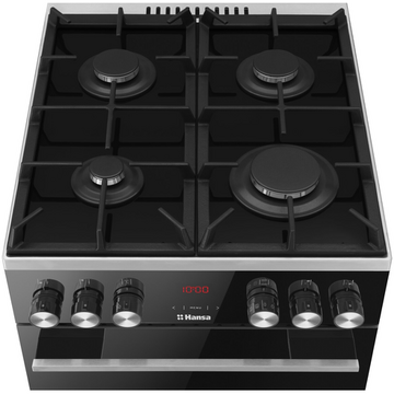 Hansa FCML59325, 4 arzatoare, grill, negru