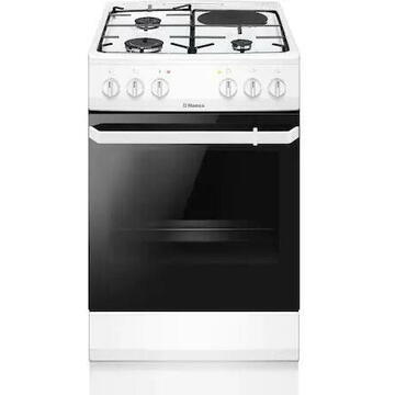 Hansa FCMW580699, Mixt, 4 arzatoare, Cuptor electric, Grill, Timer, Clasa A, 50 cm, Alb