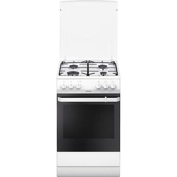 Hansa FCMW59009, 4 arzatoare, Mixt, Grill, Clasa A, 50 cm, Alb