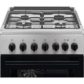 Electrolux LKK520002X, 4 arzatoare, Gaz + Electric, L 50 cm, Grill, Inox