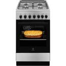 Electrolux LKK520002X, 4 arzatoare, Gaz + Electric, L 50 cm, Grill, Inox