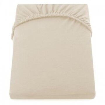 Cearceaf De Pat Cu Elastic 200*200+25 Cm  Yuny  Mally Home – 100%Bbc - Cream