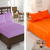 Pachet De 2 Set-Uri De 3 Piese Yuny Mally Home, 100% Bumbac, Cearceaf Pat Dublu Cu Elastic 160X200 Cm Si Doua Fete De Perna 50X70Cm Lila + Orange