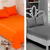 Pachet De 2 Set-Uri De 3 Piese Yuny Mally Home, 100% Bumbac, Cearceaf Pat Dublu Cu Elastic 160X200 Cm Si Doua Fete De Perna 50X70Cm Orange+ Gri