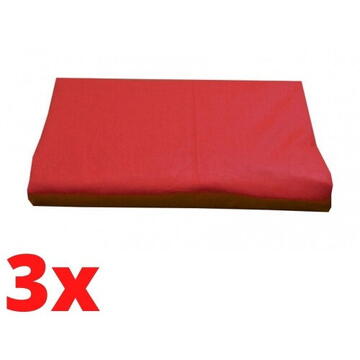 Mally Home SET 3buc. Cearceaf de Pilota 180*200 Yuni Rosu