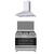 Pachet Aragaz mixt 5 arzatoare gaz, Cuptor electric, 90x60cm, Studio Casa, FE90/60 Multifunctional + Hota Decorativa 90 Cm, Kaminox90, 1 Motor Turbo , Studio Casa