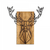 Decoratiune de perete Deco Art  Studio Casa, Lemn si metal, Design Cerb, 61 x 66 x 3 cm, Maro nuc/Negru
