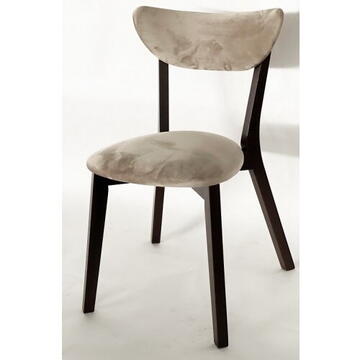 Studio Casa Scaun Elegance Beige - Structura Lemn, Șezut Și Spătar Din Catifea De Înaltă Calitate, 650G/ Mp , Rezistent La Apă