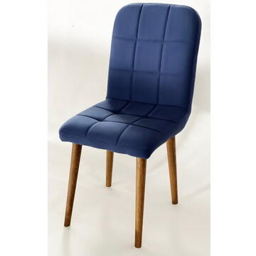 Scaun Retro Smart Living Studio Casa , Tapitat, Cadru Lemn White +Textil Blue