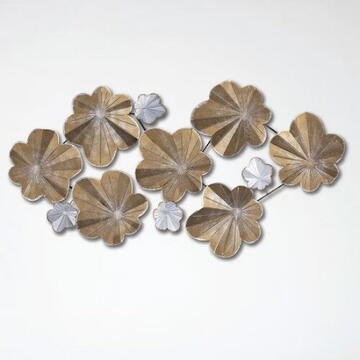 Panou metalic decorativ perete 3D, Deco Art Studio Casa, 120 x 61 cm, Bougainvillea, Bronz