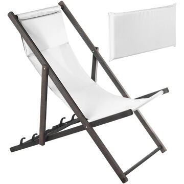 Șezlong alb GreenBlue Premium GB184 cu pernă