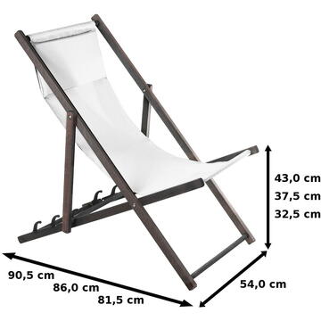 Șezlong alb GreenBlue Premium GB184 cu pernă